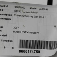 2005-2008 AUDI A6 LEFT DRIVER POWER SIDE VIEW MIRROR - BIGGSMOTORING.COM
