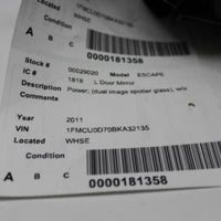 2010-2012 Ford Escape Left Driver Power Side View Mirror