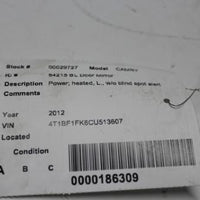 2012-2014 TOYOTA CANRY LEFT DRIVER POWER SIDE VIEW MIRROR