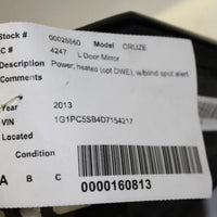 2011-2012 CHEVY CRUZE LEFT DRIVER POWER SIDE VIEW MIRROR