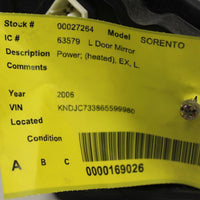 2003-2009 Kia Sorento Left Driver Power Side View Mirror - BIGGSMOTORING.COM